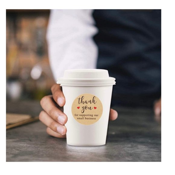 500 Thank You Floral Pattern Stickers - Picture 7 of 10